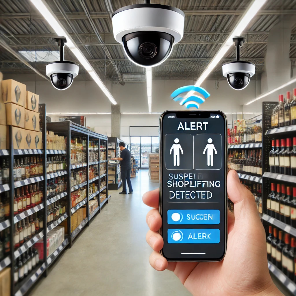 Shoplifting CCTV app interface