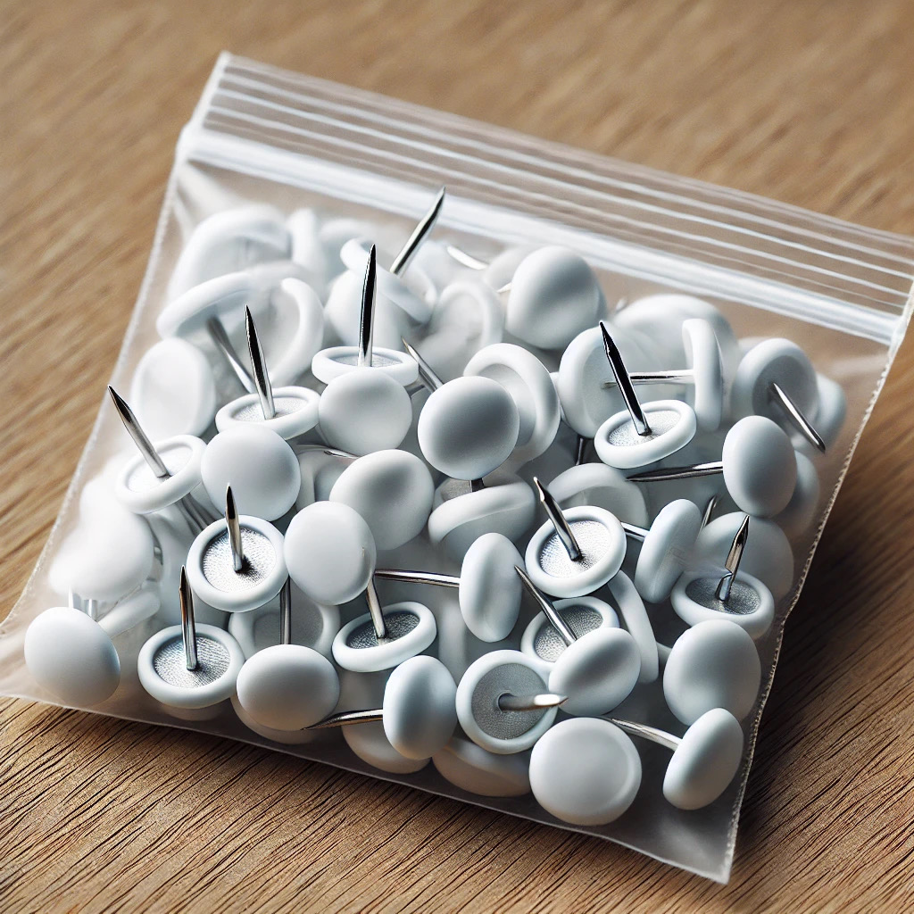 Security tag pins with grey plastic heads